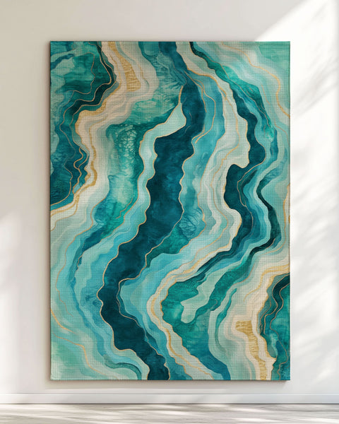 Turquoise Drift Rug – Coastal-Inspired