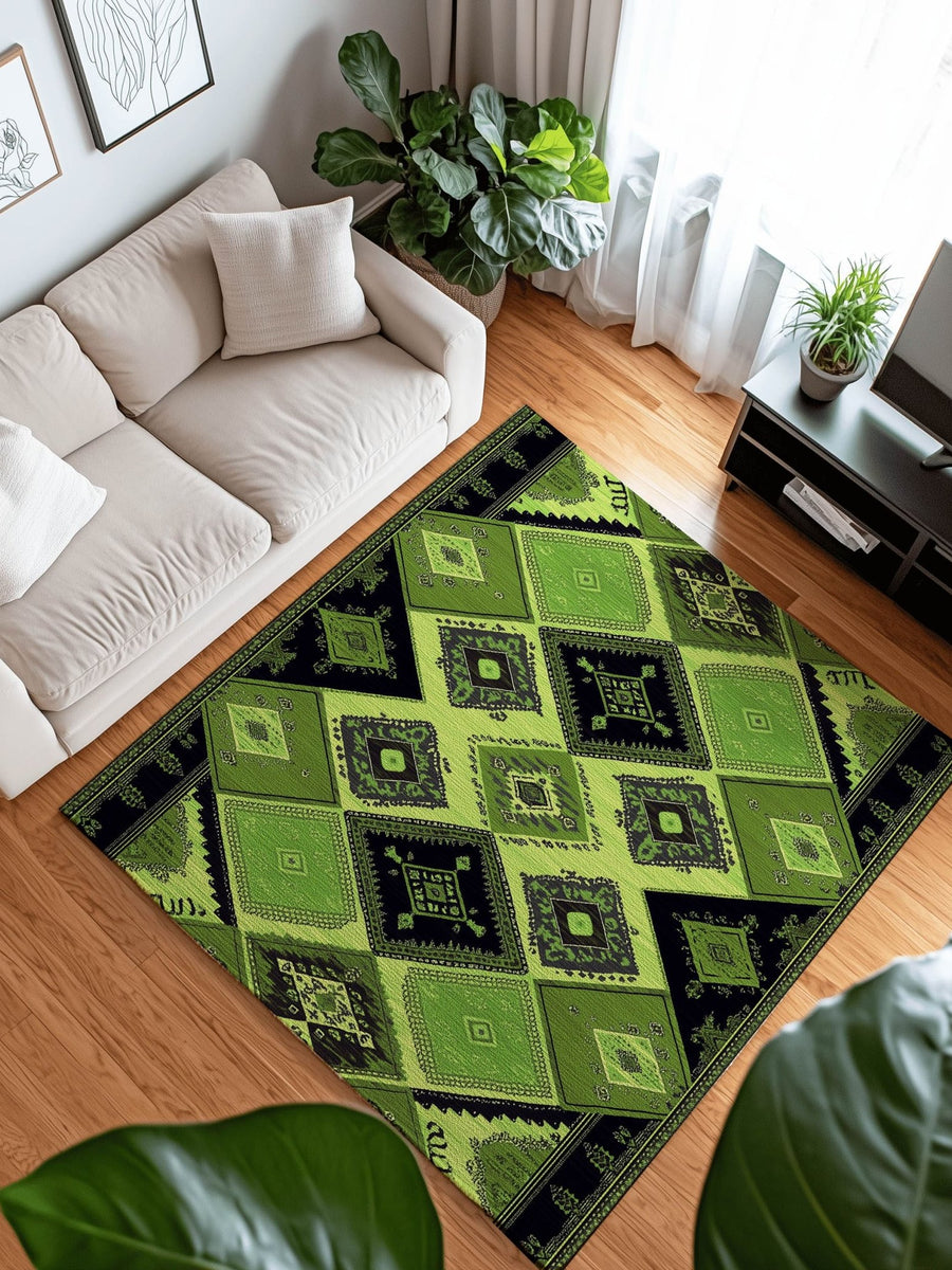 Ancient Tribal Geometry Rug | Nature - Inspired Rug by districtoasis