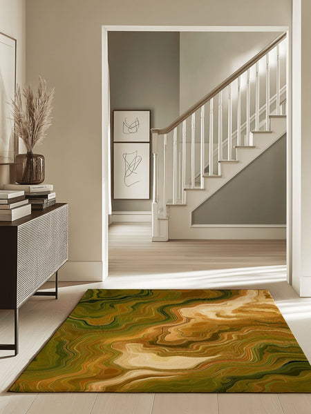 Aqua Merge Abstract Rug | Nature - Inspired Rug by districtoasis