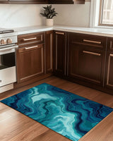Aqua Merge Abstract Rug | Nature - Inspired Rug by districtoasis
