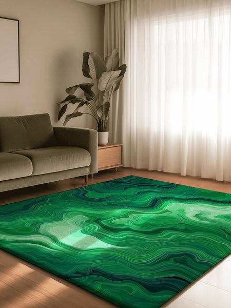Aqua Merge Abstract Rug | Nature - Inspired Rug by districtoasis