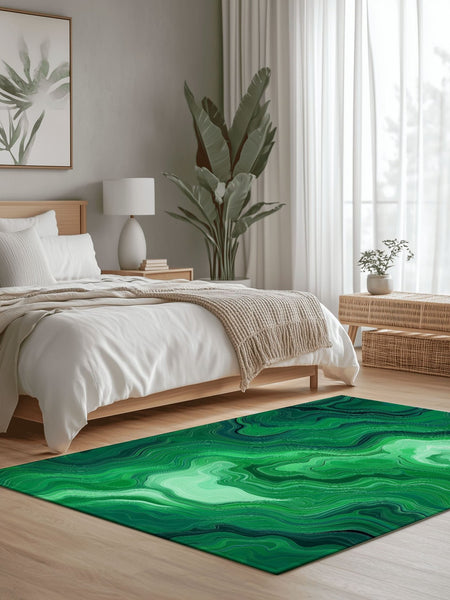 Aqua Merge Abstract Rug | Nature - Inspired Rug by districtoasis