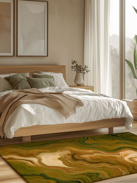 Aqua Merge Abstract Rug | Nature - Inspired Rug by districtoasis
