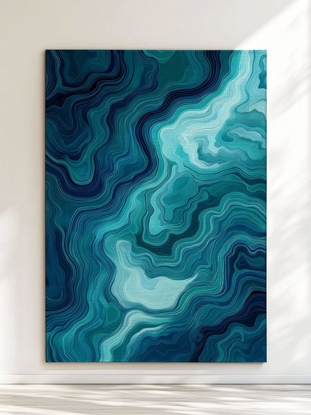 Aqua Merge Abstract Rug | Nature - Inspired Rug by districtoasis
