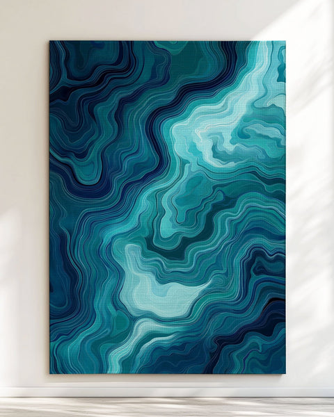 Aqua Merge Abstract Rug | Nature - Inspired Rug by districtoasis