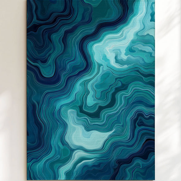 Aqua Merge Abstract Rug | Nature - Inspired Rug by districtoasis