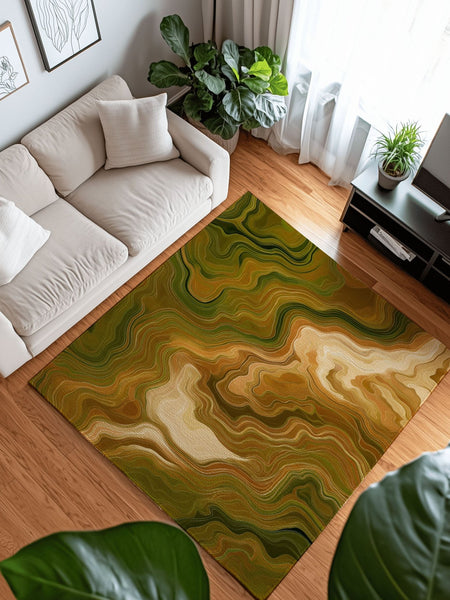 Aqua Merge Abstract Rug | Nature - Inspired Rug by districtoasis
