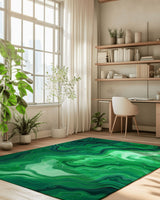 Aqua Merge Abstract Rug | Nature - Inspired Rug by districtoasis