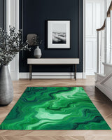 Aqua Merge Abstract Rug | Nature - Inspired Rug by districtoasis