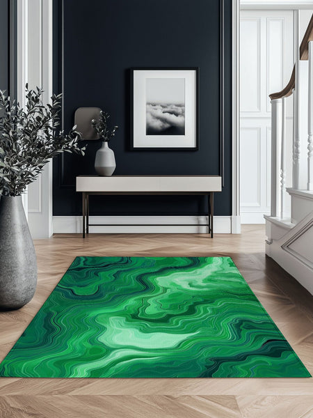 Aqua Merge Abstract Rug | Nature - Inspired Rug by districtoasis