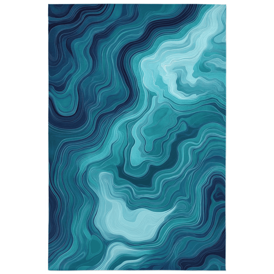 Aqua Merge Abstract Rug – Flowing Aquatic Design, Serene & Striking | Nature - Inspired Rug by districtoasis