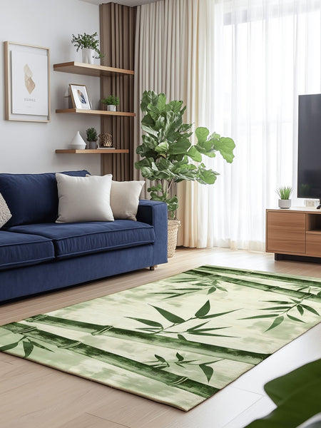 Artisan Bamboo Harmony Rug – Bali - Inspired, Soft & Durable | Nature - Inspired Rug by districtoasis