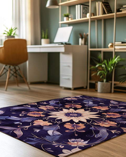 Balanced Botanical Elegance Rug – Floral Design, Timeless & Durable | Nature - Inspired Rug by districtoasis