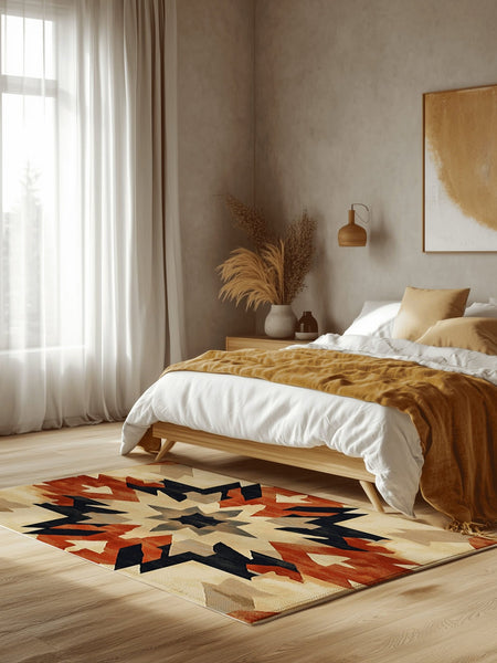 Bohemian Firelight Tapestry Rug | Nature - Inspired Rug by districtoasis