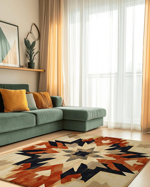 Bohemian Firelight Tapestry Rug | Nature - Inspired Rug by districtoasis