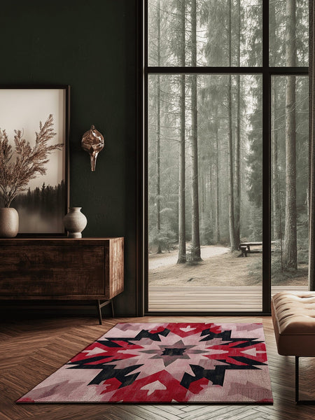 Bohemian Firelight Tapestry Rug | Nature - Inspired Rug by districtoasis