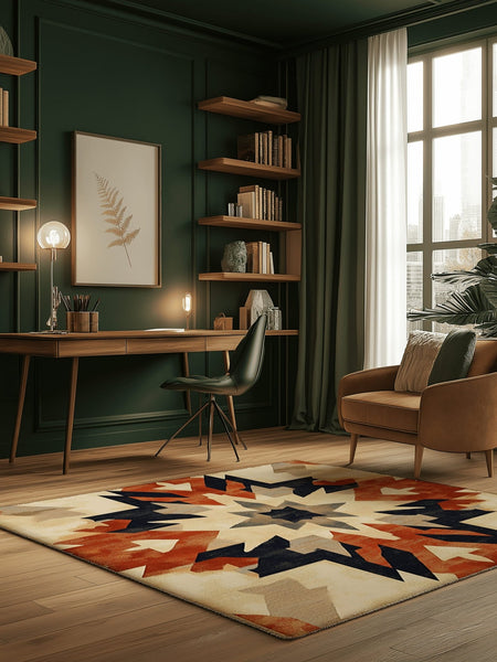 Bohemian Firelight Tapestry Rug | Nature - Inspired Rug by districtoasis