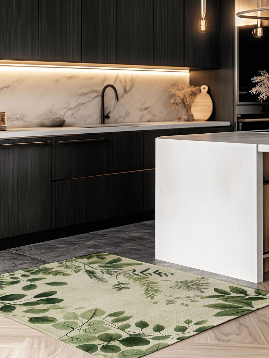 Botanical Bliss Minimalist Rug | Nature - Inspired Rug by districtoasis