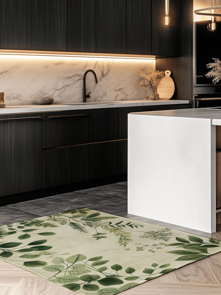 Botanical Bliss Minimalist Rug | Nature - Inspired Rug by districtoasis