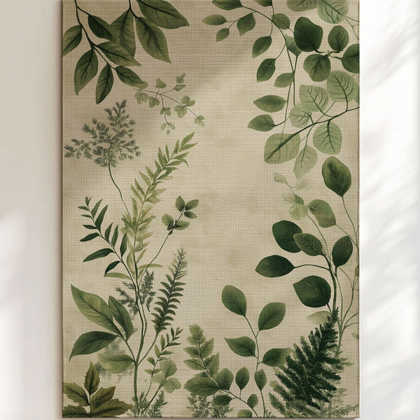 Botanical Bliss Minimalist Rug | Nature - Inspired Rug by districtoasis