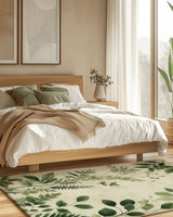 Botanical Bliss Minimalist Rug | Nature - Inspired Rug by districtoasis