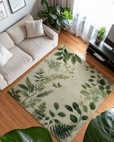 Botanical Bliss Minimalist Rug | Nature - Inspired Rug by districtoasis