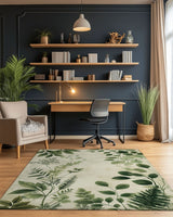 Botanical Bliss Minimalist Rug | Nature - Inspired Rug by districtoasis