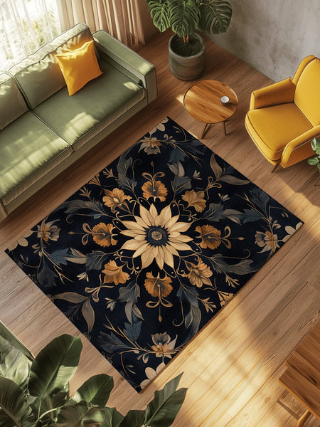 Botanical Elegance Rug | Nature - Inspired Rug by districtoasis
