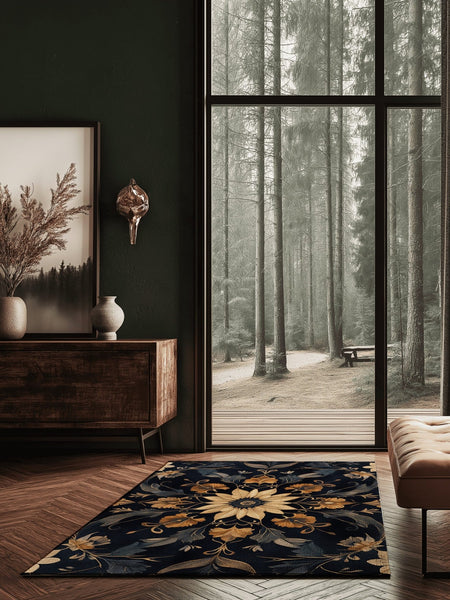 Botanical Elegance Rug | Nature - Inspired Rug by districtoasis