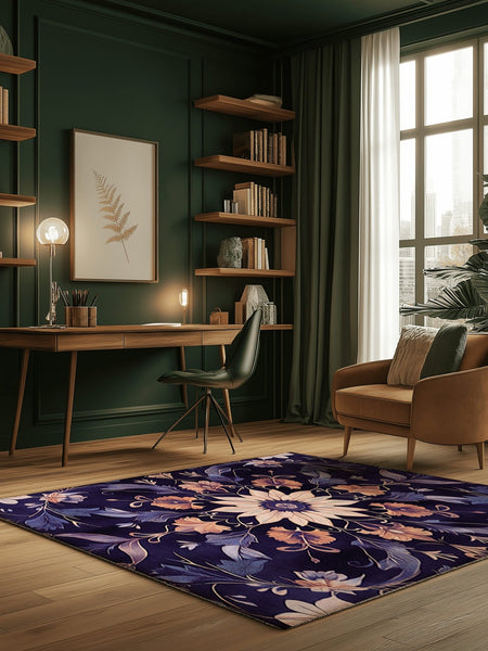 Botanical Elegance Rug | Nature - Inspired Rug by districtoasis
