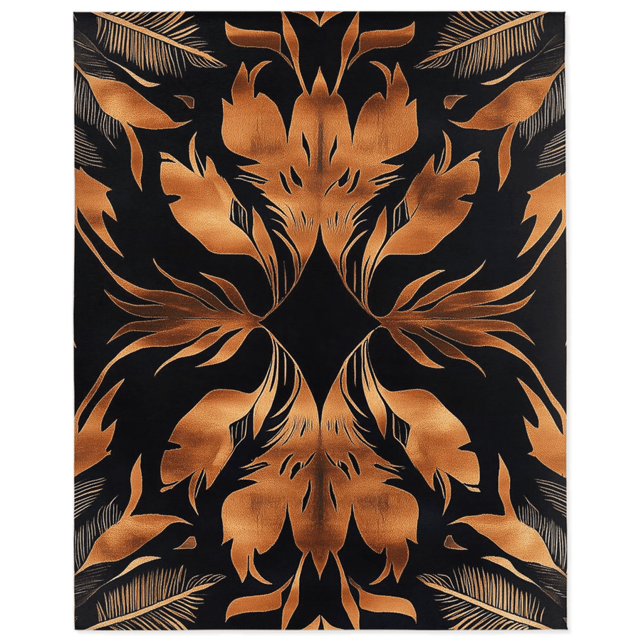 Golden Feather Radiance Rug – Bold Feather Design