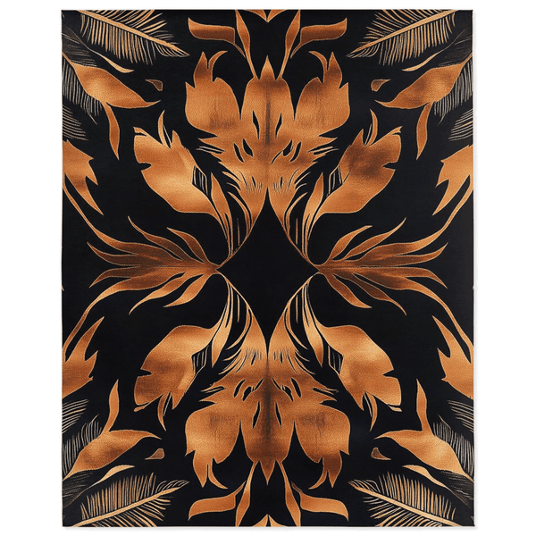 Golden Feather Radiance Rug – Bold Feather Design