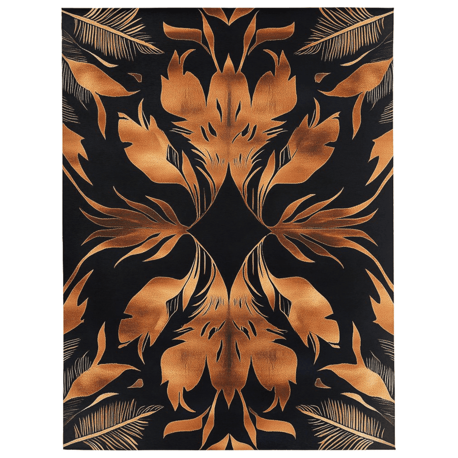 Golden Feather Radiance Rug – Bold Feather Design