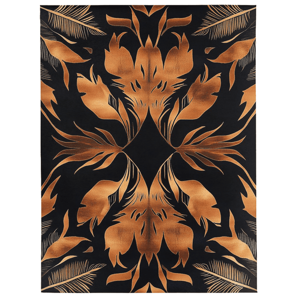 Golden Feather Radiance Rug – Bold Feather Design