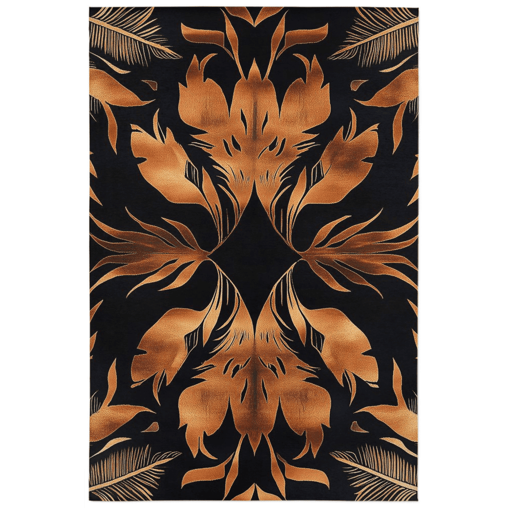Golden Feather Radiance Rug – Bold Feather Design