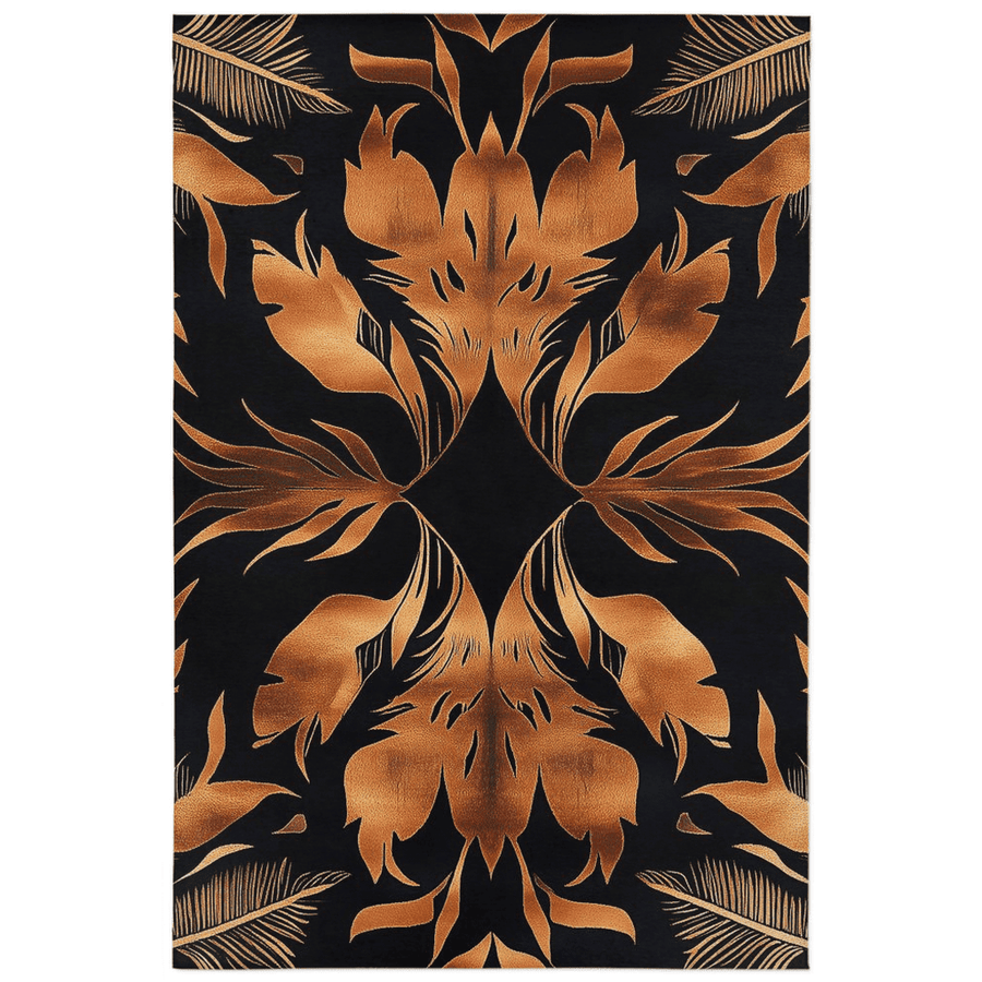Golden Feather Radiance Rug – Bold Feather Design