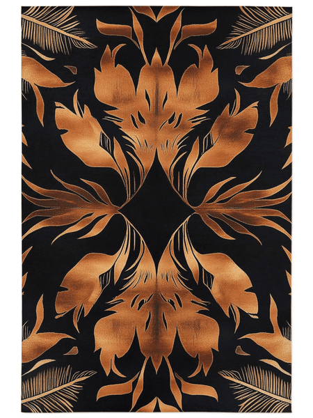 Golden Feather Radiance Rug – Bold Feather Design
