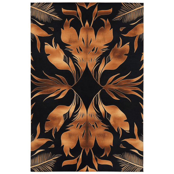 Golden Feather Radiance Rug – Bold Feather Design