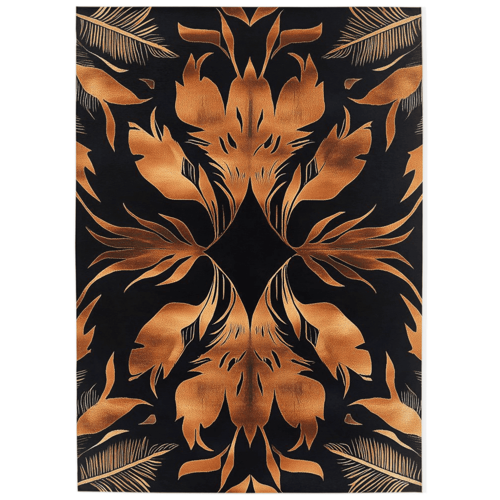 Golden Feather Radiance Rug – Bold Feather Design