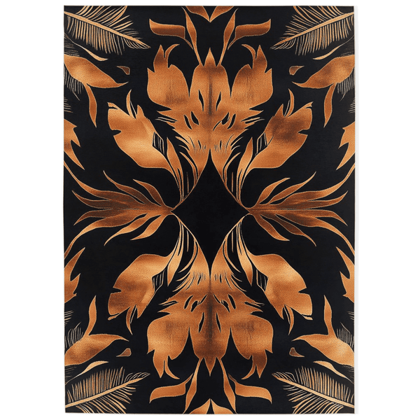 Golden Feather Radiance Rug – Bold Feather Design