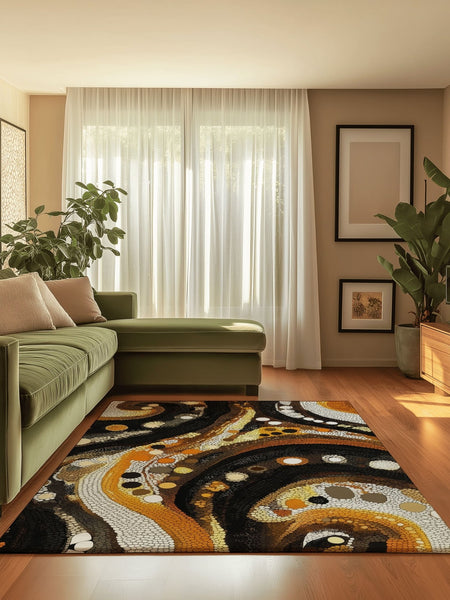 Desert Tranquility Rug – Australian Desert Design, Soft & Durable | Nature - Inspired Rug by districtoasis