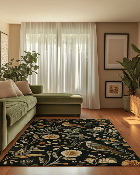 Eden Harmony Rug – Graceful Bird - Inspired Design, Soft & Elegant | Nature - Inspired Rug by districtoasis