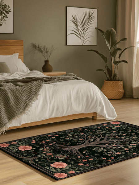 English Cottage Tree of Life Rug | Nature - Inspired Rug by districtoasis