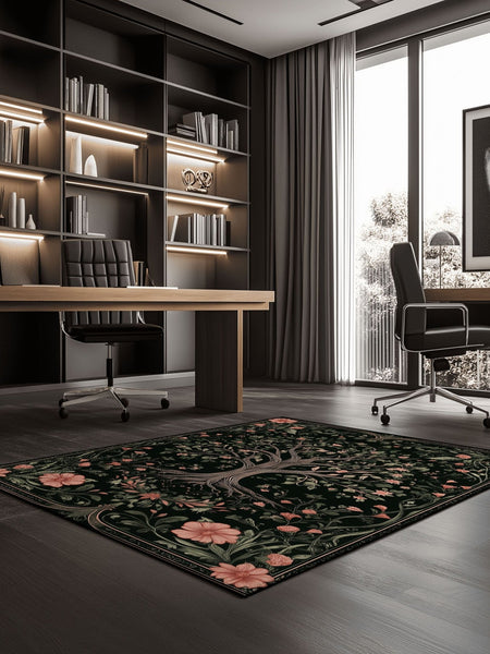 English Cottage Tree of Life Rug | Nature - Inspired Rug by districtoasis