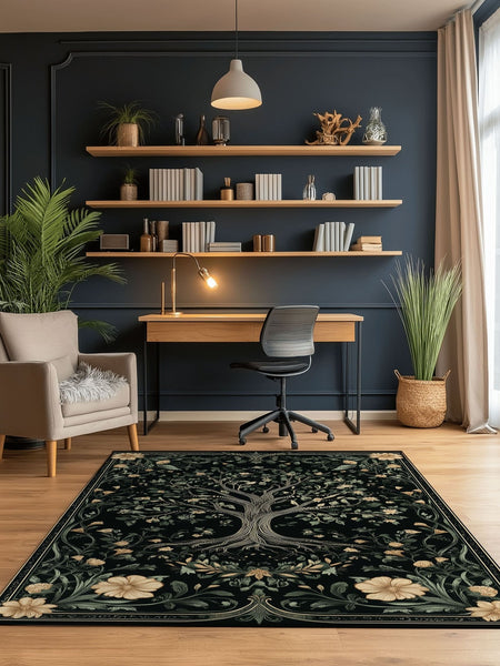 English Cottage Tree of Life Rug | Nature - Inspired Rug by districtoasis