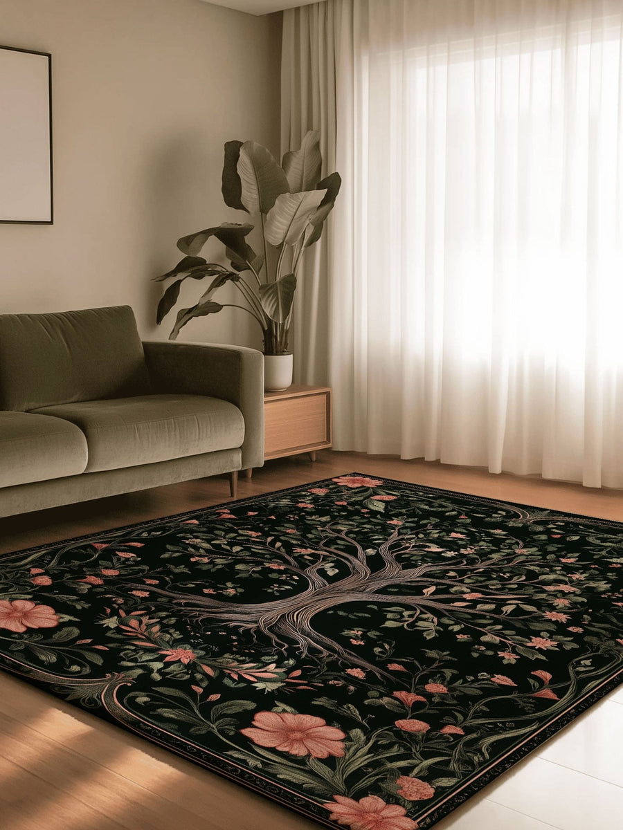English Cottage Tree of Life Rug | Nature - Inspired Rug by districtoasis
