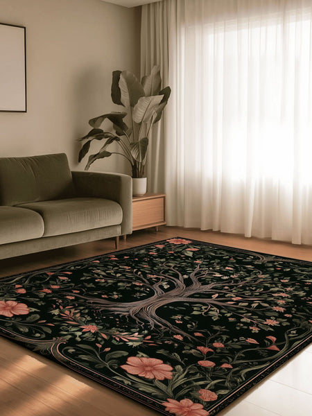 English Cottage Tree of Life Rug | Nature - Inspired Rug by districtoasis