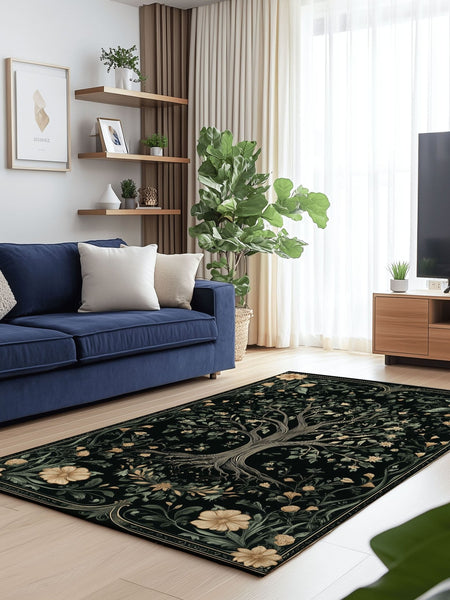 English Cottage Tree of Life Rug | Nature - Inspired Rug by districtoasis