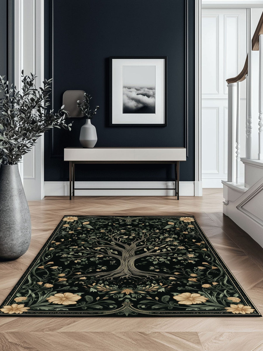 English Cottage Tree of Life Rug | Nature - Inspired Rug by districtoasis