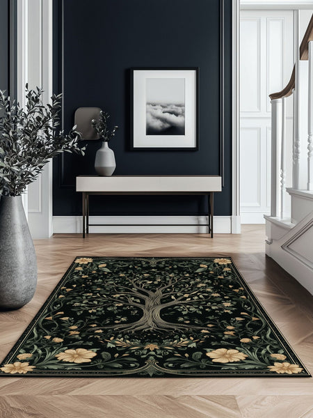 English Cottage Tree of Life Rug | Nature - Inspired Rug by districtoasis
